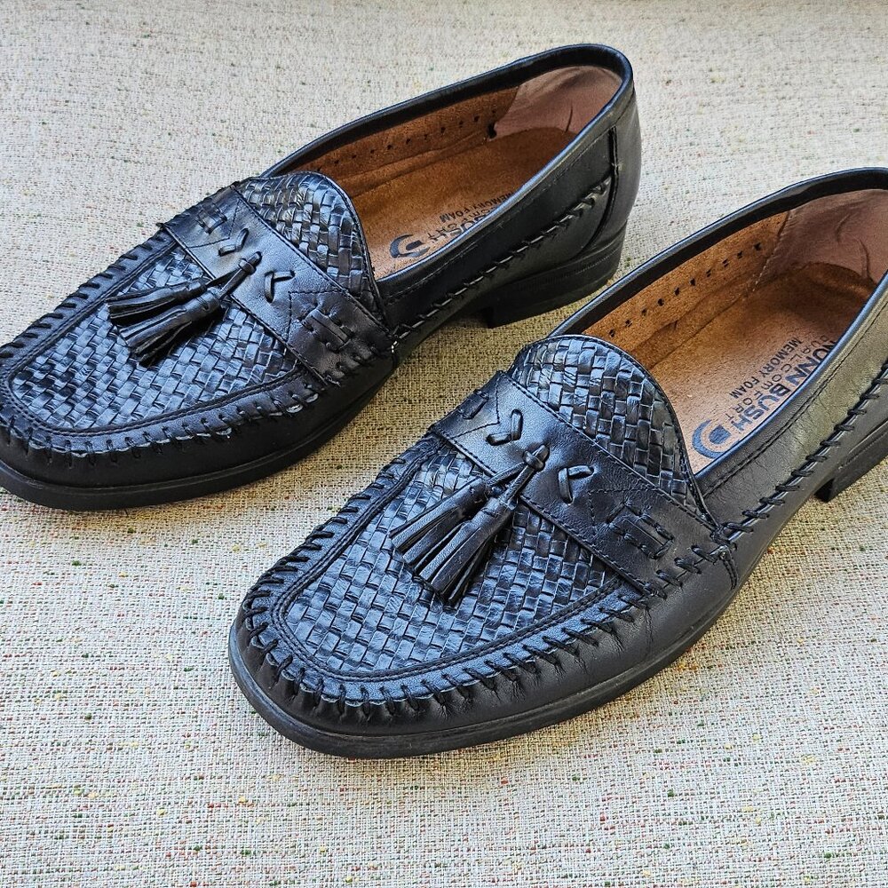 Nunn Bush Men Shoes Strafford Woven Boys Slip-on Tassel Loafer Sz 8.5